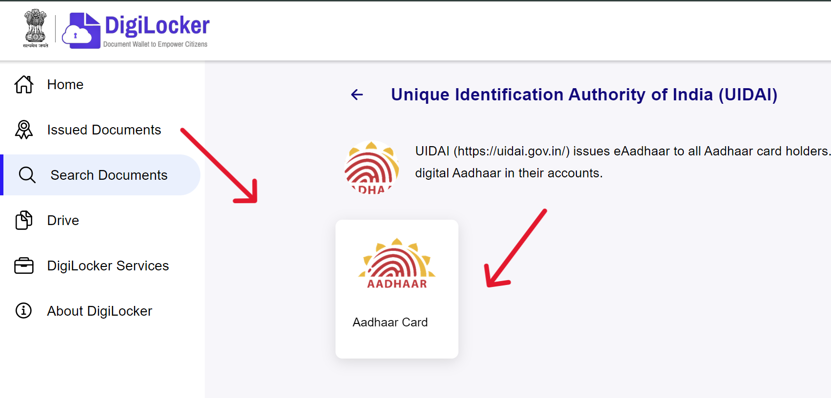 Aadhaar Card on DigiLocker