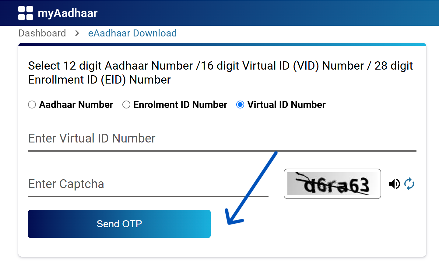 Aadhar Card Download Using VID