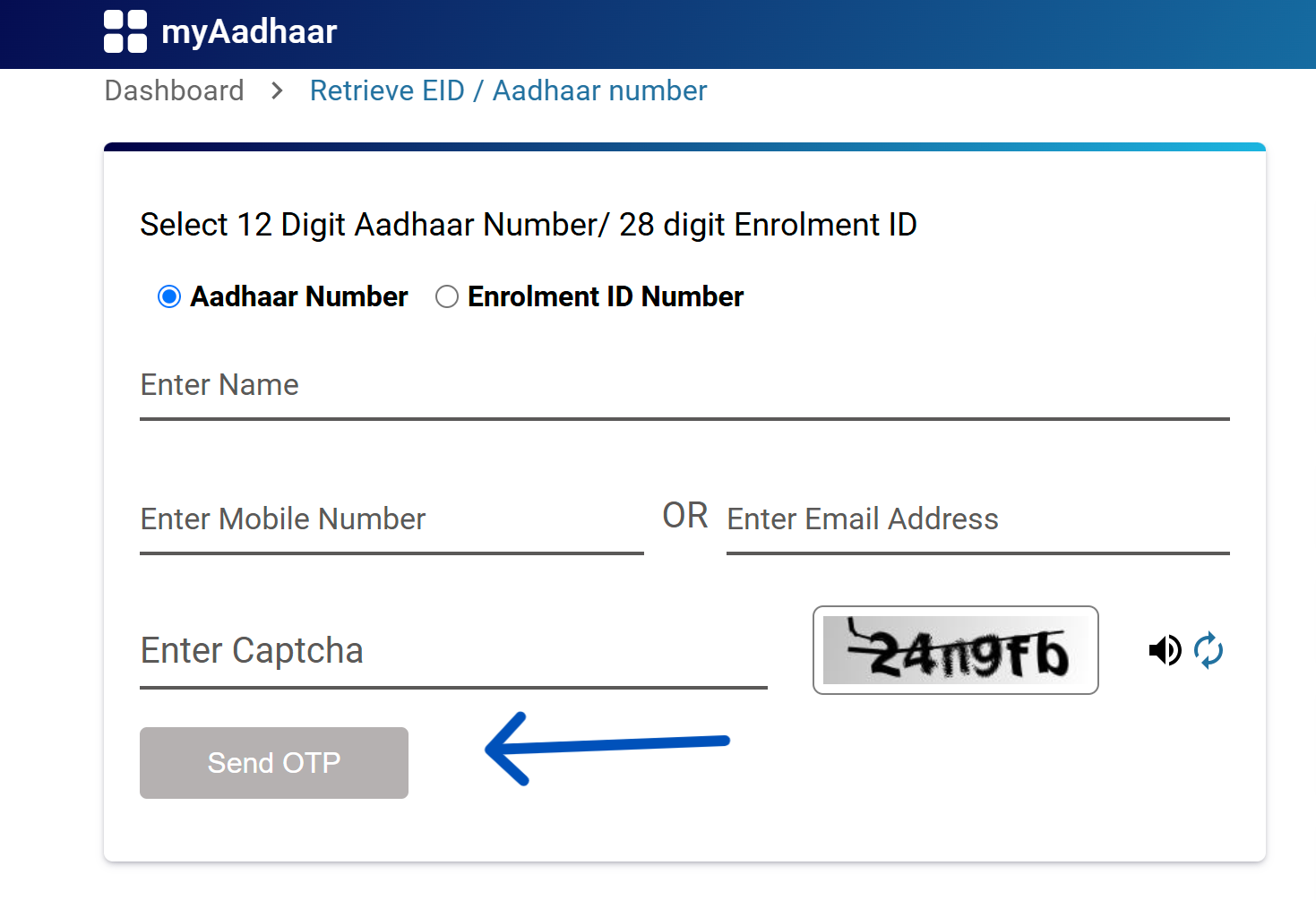 Retrieve Aadhaar